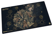 Ultimate Guard Playmat: Harry Potter - Black rectangular playmat featuring detailed golden Harry Potter-themed illustrations and symbols in a vintage style.