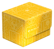 Ultimate Guard Sidewinder 100+: Magic the Gathering: Avatar The Last Airbender - White Mana - Yellow deck box with intricate white tribal patterns, Magic logo, and compact rectangular shape.