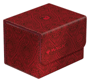 Ultimate Guard Sidewinder 100+: Magic the Gathering: Avatar The Last Airbender - Red Mana - Red rectangular card storage box with intricate swirling patterns and Magic the Gathering logo on the flap and top panel.