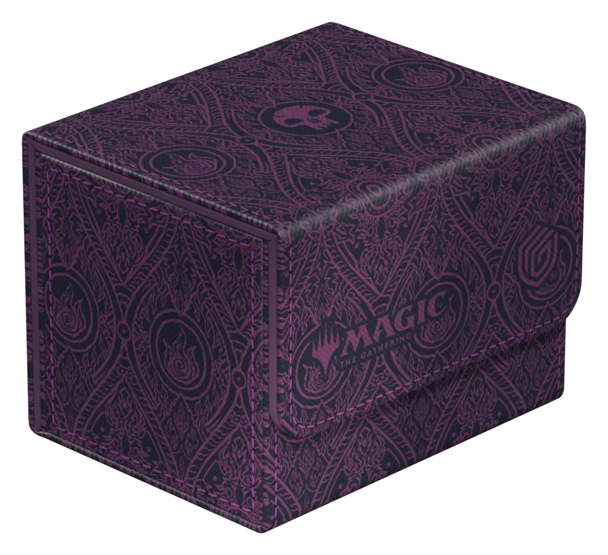 Ultimate Guard Sidewinder 100+: Magic the Gathering: Avatar The Last Airbender - Black Mana - Dark purple rectangular card deck box with intricate black tribal patterns and Magic logo on the front flap.
