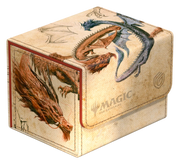 Ultimate Guard Sidewinder 100+: Magic the Gathering: Avatar The Last Airbender - Ran and Shaw - Beige rectangular card storage box with red and blue dragon artwork and "Magic" logo on the side.