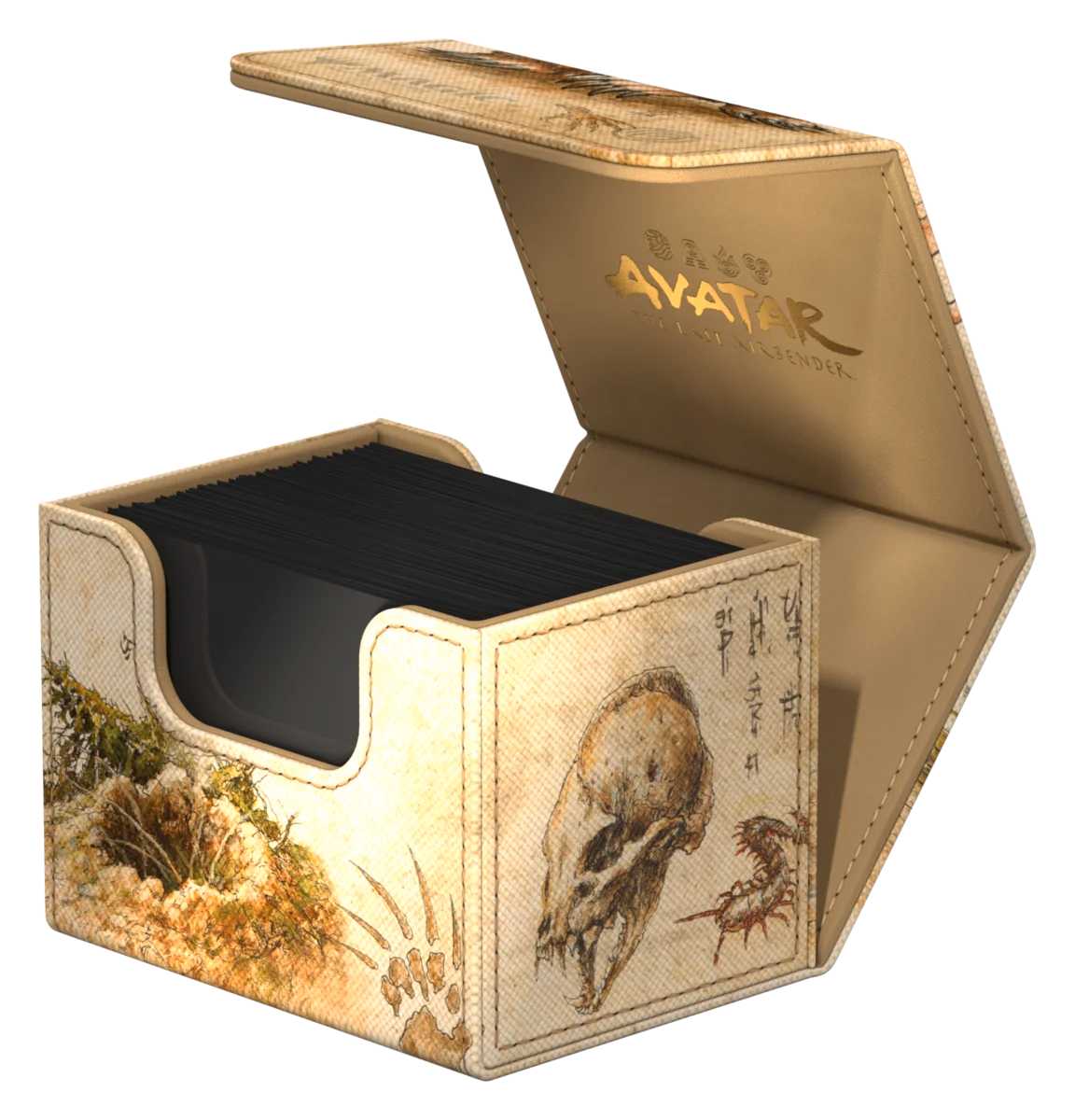 Ultimate Guard Sidewinder 100+: Magic the Gathering: Avatar The Last Airbender -Badgermole Cub - Beige and brown card deck box with a hinged lid, featuring Avatar The Last Airbender Badgermole Cub artwork and.