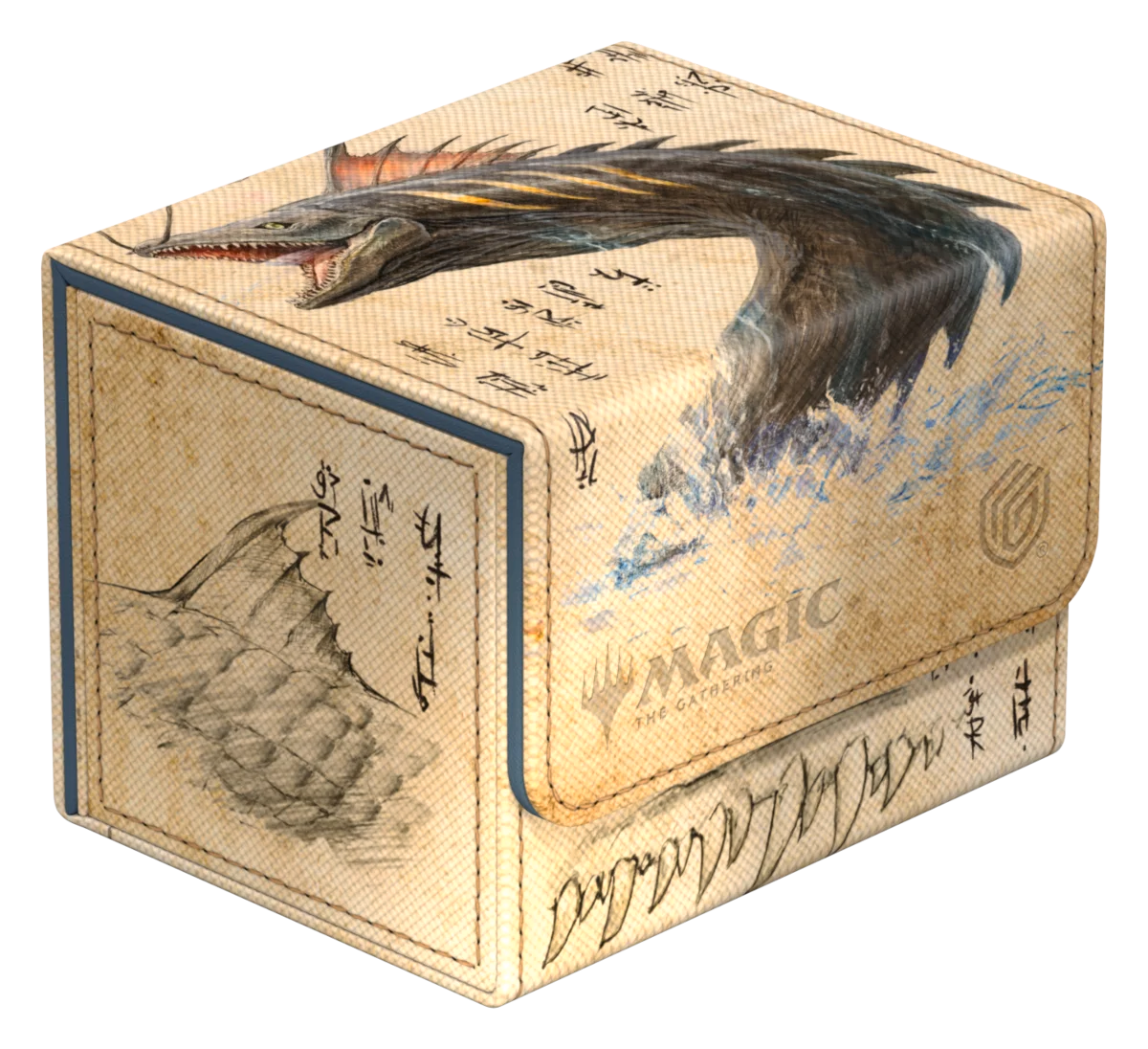 Ultimate Guard Sidewinder 100+: Magic the Gathering: Avatar The Last Airbender - The Unagi of Kyoshi Island - Beige rectangular card storage box featuring an illustration of a large sea creature with a dark, scaly tail and water.