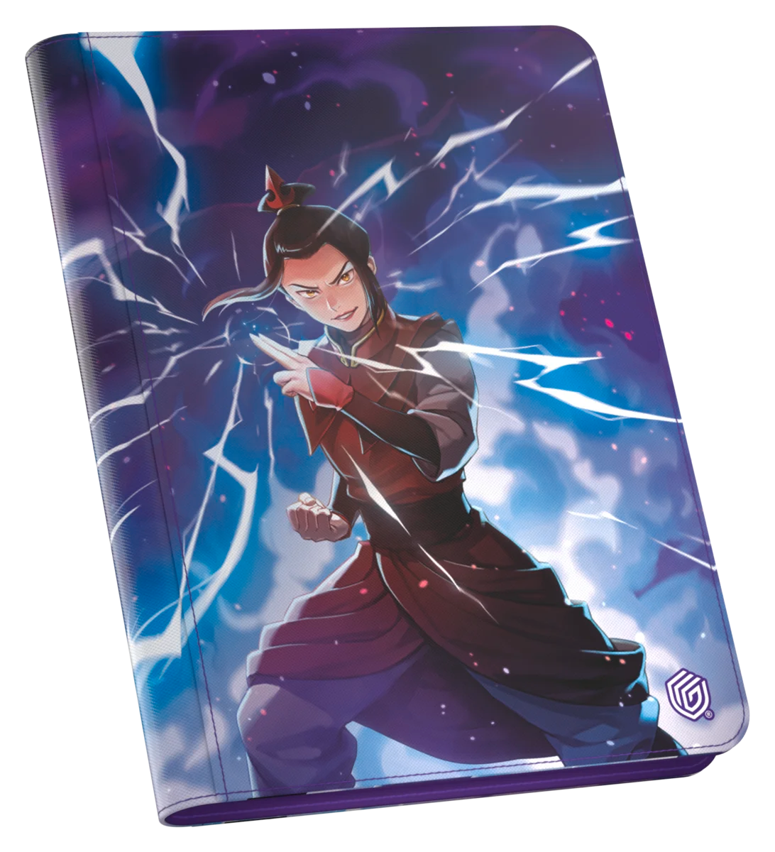 Ultimate Guard 9-Pocket ZipFolio: Magic the Gathering: Avatar The Last Airbender - Azula - Purple zippered card folio featuring Azula from Avatar The Last Airbender in dynamic pose with blue lightning effects.