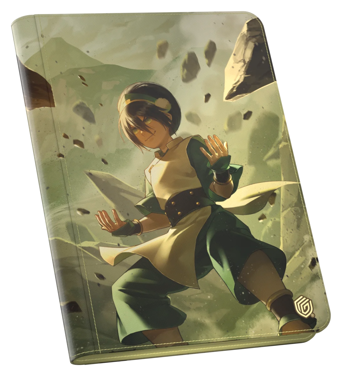 Ultimate Guard 9-Pocket ZipFolio: Magic the Gathering: Avatar The Last Airbender - Toph - ZipFolio with a stone-earth textured design featuring Toph from Avatar The Last Airbender in green and beige outfit.