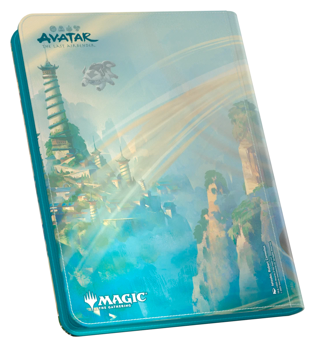 Ultimate Guard 9-Pocket ZipFolio: Magic the Gathering: Avatar The Last Airbender - Aang (PREORDER) - Blue-green zipfolio with misty mountain landscape and tall pagoda, featuring Avatar The Last Airbender and Magic logos.