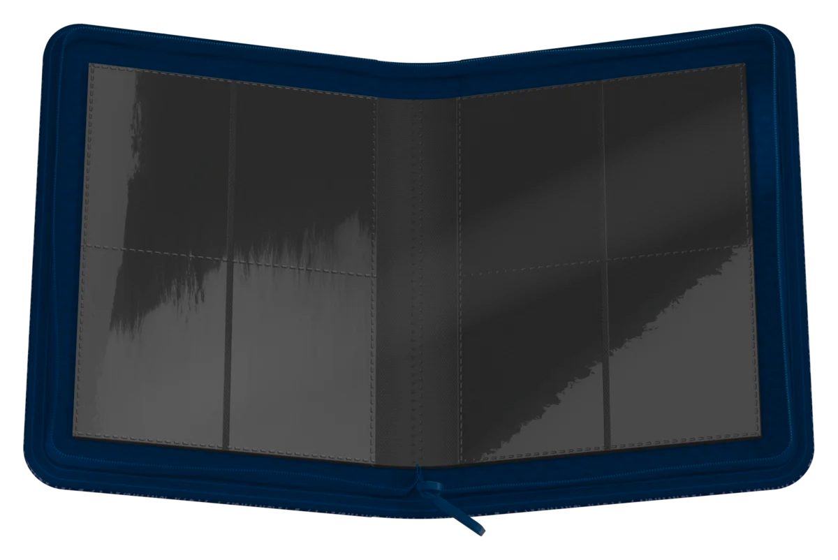 Ultimate Guard 4-Pocket ZipFolio: Magic the Gathering: Avatar The Last Airbender - Blue Mana (PREORDER) - Blue zippered card folio with four clear plastic pockets for card storage, sewn edges.