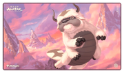 Ultimate Guard Playmat: Magic the Gathering: Avatar The Last Airbender - Appa, Aang's Companion - Magic the Gathering playmat featuring Appa, a white flying bison with brown markings, against a pink and purple mountain.