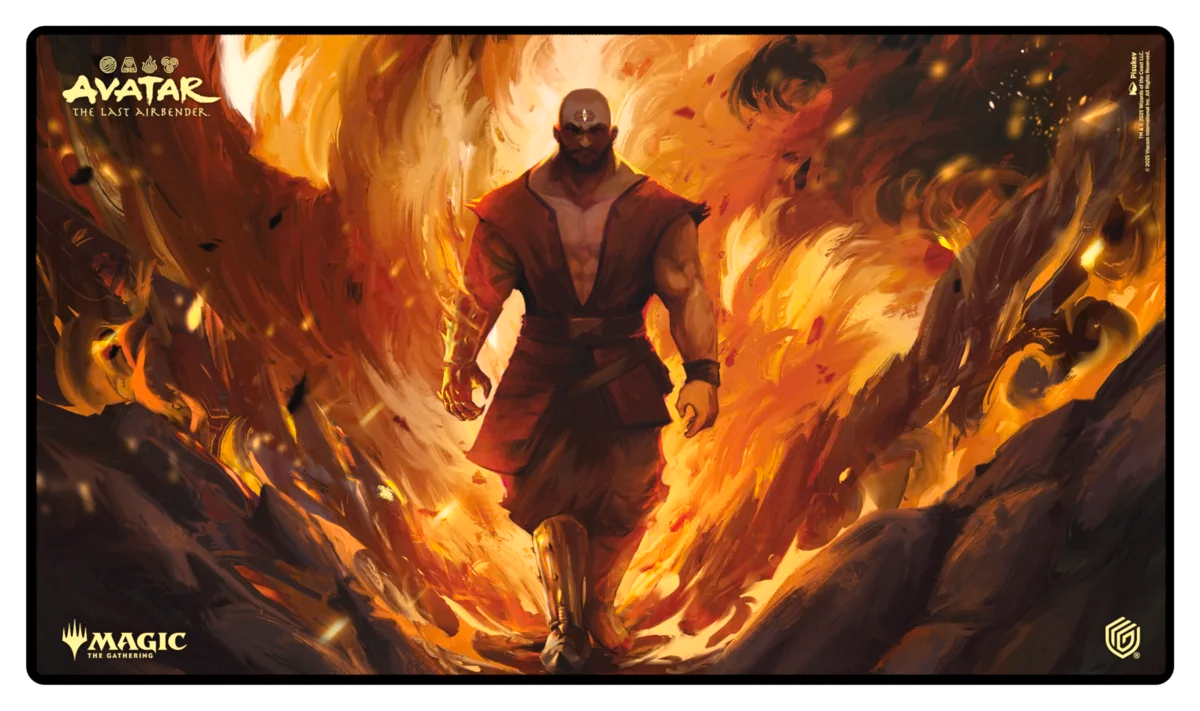 Ultimate Guard Playmat: Magic the Gathering: Avatar The Last Airbender - Combustion Man (PREORDER) - Magic the Gathering playmat featuring Combustion Man from Avatar The Last Airbender, fiery orange and red flames surrounding