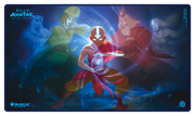 Ultimate Guard Playmat: Magic the Gathering: Avatar The Last Airbender - Descendants' Path - Dark blue rectangular playmat featuring vibrant characters from Avatar The Last Airbender in dynamic poses, centered on Aang
