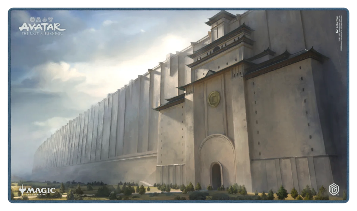 Ultimate Guard Playmat: Magic the Gathering: Avatar The Last Airbender - The Walls of Ba Sing Se - Playmat featuring detailed illustration of the massive gray stone walls of Ba Sing Se with layered fortifications under a.