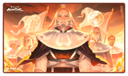 Ultimate Guard Playmat: Magic the Gathering: Avatar The Last Airbender - Iroh, Grand Lotus (PREORDER) - Rectangular gaming playmat featuring fiery orange and yellow tones with a central figure of an older man in traditional.