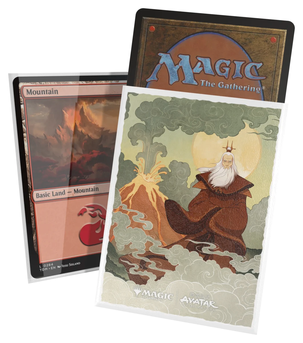 Ultimate Guard Art Sleeves: Magic the Gathering: Avatar The Last Airbender - The Legend of Roku - Magic the Gathering card sleeves featuring The Legend of Roku in earthy tones with a bearded figure and stylized clouds and.