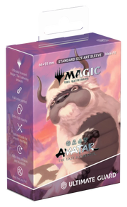 Ultimate Guard Art Sleeves: Magic the Gathering: Avatar The Last Airbender - Appa, Aan's Companion - Magic the Gathering card sleeves featuring Appa from Avatar The Last Airbender with purple and pink sky background.