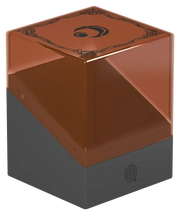 Ultimate Guard Boulder 100+: Lorwyn Eclipsed - Boggarts - Compact two-tone card storage box with a translucent amber lid and solid dark gray base, featuring subtle corner designs and