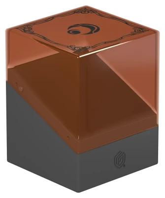 Ultimate Guard Boulder 100+: Lorwyn Eclipsed - Boggarts - Compact two-tone card storage box with a translucent amber lid and solid dark gray base, featuring subtle corner designs and