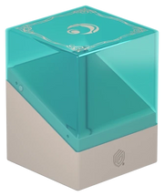 Ultimate Guard Boulder 100+: Lorwyn Eclipsed - Merrow - Blue-green transparent storage box with white base and decorative corner motifs on lid.