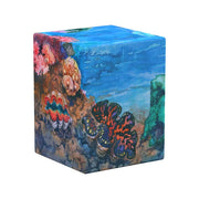 Ultimate Guard Boulder 100+: Coral Places - Seablue Hush (PREORDER) - Rectangular deck box with coral reef artwork in shades of blue, green, and coral pink, featuring detailed sea creatures and.