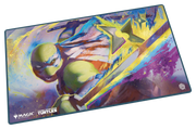 Ultimate Guard Playmat: Teenage Mutant Ninja Turtles - Leonardo's Technique - Rectangular gaming playmat featuring Leonardo from Teenage Mutant Ninja Turtles in dynamic action pose with blue, green, and