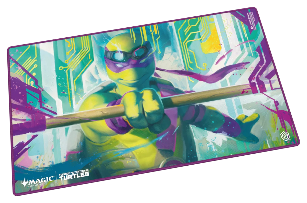 Ultimate Guard Playmat: Teenage Mutant Ninja Turtles - Donatello's Technique - Rectangular gaming playmat featuring vibrant artwork of Donatello from Teenage Mutant Ninja Turtles, predominantly green and