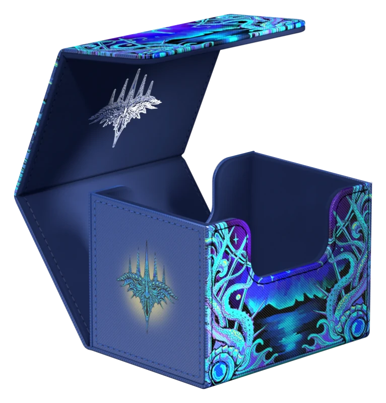Ultimate Guard 100+ Sidewinder: Magic: The Gathering: Mana Token - Island (PREORDER) - The Gathering Ultimate Guard 100+ Sidewinder deck box with ornate tentacle design and mana token emblem.