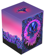 Ultimate Guard 100+ RTE Boulder: Magic: The Gathering: Mana Token - Swamp (PREORDER) - Purple and pink gradient deck box featuring blue and black skull artwork and decorative borders.