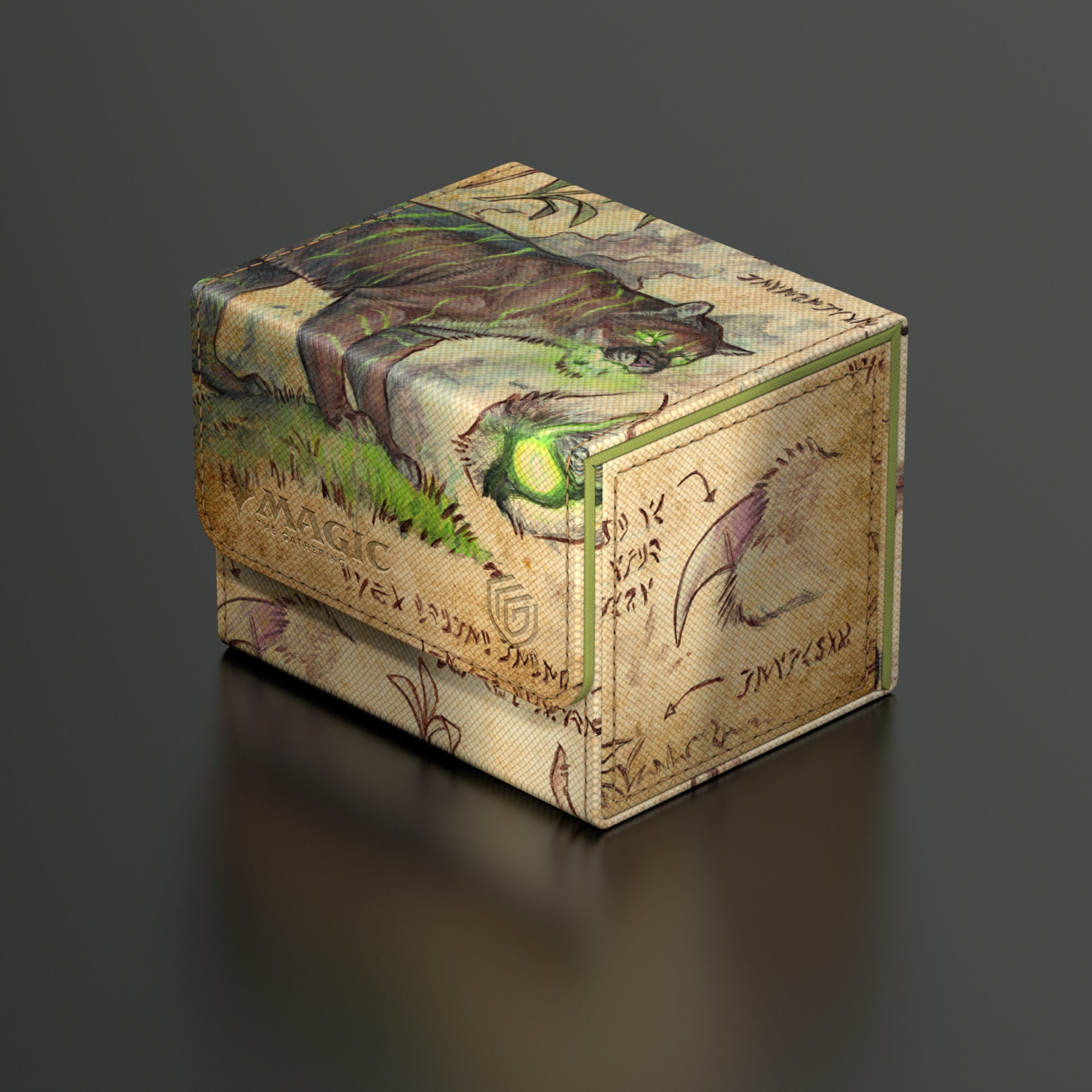 Ultimate Guard Sidewinder 100+ Deck Box: Bloomburrow - Ygra, Eater of All - Rectangular deck box with fantasy artwork of a creature labeled "Bloomburrow - Ygra, Eater of All," featuring earth tones,.