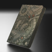 Ultimate Guard Zipfolio 360 Xenoskin: Bloomburrow - Season of Weaving - Dark green folio with intricate embossed designs featuring animals, circular patterns, and orange accent dots.