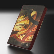 Ultimate Guard Zipfolio 360 Xenoskin: Bloomburrow - Season of Loss - Compact zippered folio with vibrant fantasy artwork in warm orange and red tones, featuring dynamic swirling shapes.