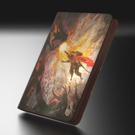 Ultimate Guard Zipfolio 360 Xenoskin: Bloomburrow - Season of the Bold - Hardcover zipfolio with detailed fantasy artwork featuring a warrior with red cape and glowing wings on a dark, textured.