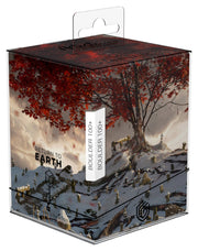 Ultimate Guard Artist Edition Mario Renaud RTE Boulder 100+ In Icy Bloom - Collector’s card storage box with detailed artwork of a large tree with red autumn leaves on a rocky snowy landscape,.