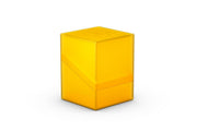 Ultimate Guard Boulder 100+ Deck Case - Amber - Amber translucent plastic deck case with a sturdy rectangular design and snap closure.