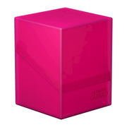 Ultimate Guard Boulder 100+ Deck Case - Rhodonite - Bright pink rectangular card deck case with a smooth matte finish and subtle logo embossing.