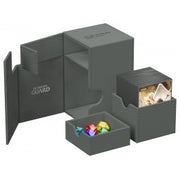 Ultimate Guard Flip N' Tray 100+ Monocolor - Grey - Grey Ultimate Guard Flip N' Tray 100+ deck box with separate storage trays and a flip-out compartment for cards.