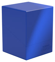 Ultimate Guard Boulder 100+ Solid Color - Blue - Solid blue rectangular deck box with smooth matte finish and subtle embossed branding on the front.