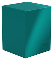 Ultimate Guard Boulder 100+ Solid Color - Petrol - Petrol-colored matte finish card deck box with a smooth rectangular design and subtle embossed logo.