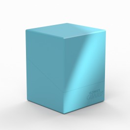 Ultimate Guard Boulder 100+ Deck Case - Turquoise - Turquoise rectangular deck box with smooth matte finish and embossed Ultimate Guard logo on front corner.
