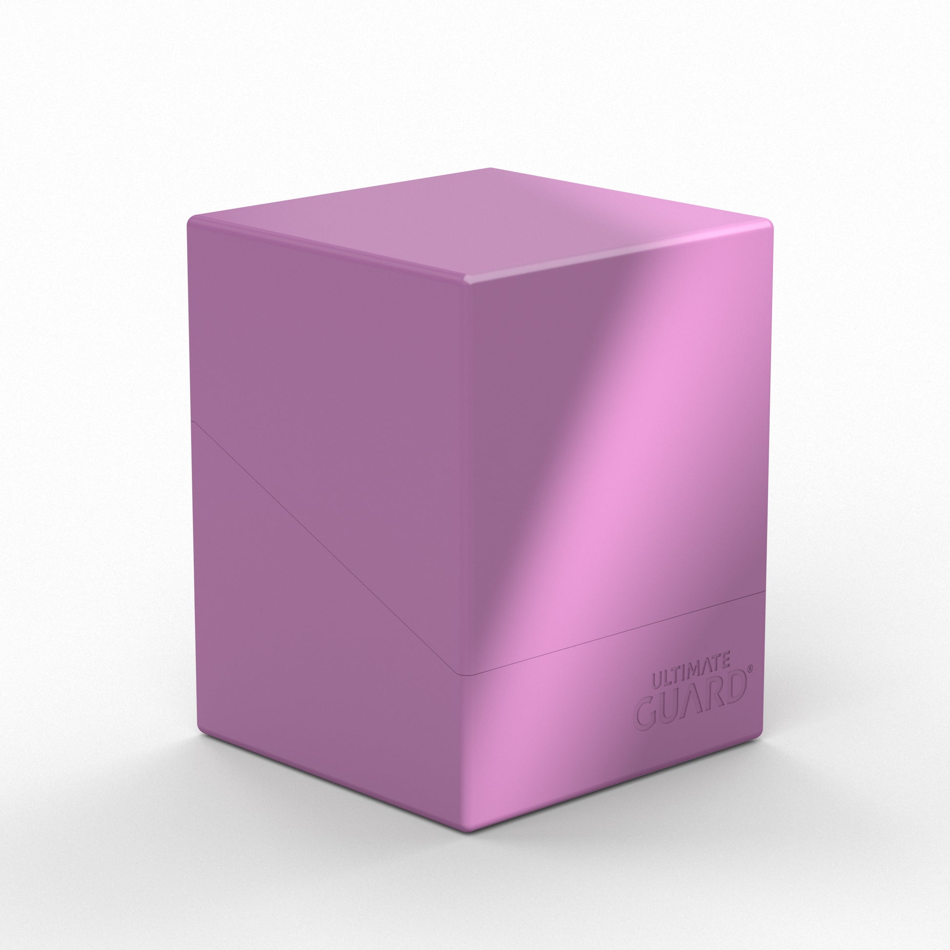 Ultimate Guard: Boulder 100+ Solid Lavender - Solid lavender rectangular deck box with a matte finish and subtle embossed branding on the base.