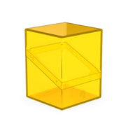 Ultimate Guard: Boulder 100+ Clear - Amber - Transparent amber rectangular plastic deck box with a hinged lid for storing cards.