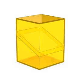 Ultimate Guard: Boulder 100+ Clear - Amber - Transparent amber rectangular plastic deck box with a hinged lid for storing cards.