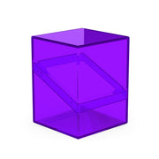 Ultimate Guard: Boulder 100+ Clear - Amethyst - Transparent amethyst purple rectangular plastic deck box with hinged lid and clear walls.