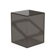 Ultimate Guard: Boulder 100+ Clear - Onyx - Translucent dark gray rectangular deck box with angled interior divider and solid base.