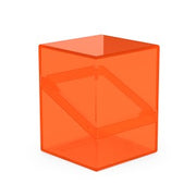 Ultimate Guard: Boulder 100+ Clear - Poppy Topaz - Translucent bright orange plastic deck box with a hinged poppy topaz lid, rectangular shape.