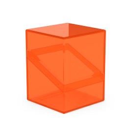 Ultimate Guard: Boulder 100+ Clear - Poppy Topaz - Translucent bright orange plastic deck box with a hinged poppy topaz lid, rectangular shape.