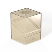 Ultimate Guard Hybrid Boulder 100+: Magic the Gathering Mana Edition - Plains - Translucent beige plastic deck box with hinged lid, featuring embossed lion crest and smooth matte finish.