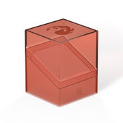Ultimate Guard Hybrid Boulder 100+: Magic the Gathering Mana Edition - Mountain - Red translucent plastic deck box with a hinged lid and a flame symbol on top.