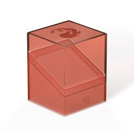Ultimate Guard Hybrid Boulder 100+: Magic the Gathering Mana Edition - Mountain - Red translucent plastic deck box with a hinged lid and a flame symbol on top.