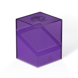 Ultimate Guard Hybrid Boulder 100+: Magic the Gathering Mana Edition - Swamp - Translucent purple plastic deck box with a hinged lid and a black skull emblem on top.