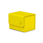 Ultimate Guard Sidewinder 100+ - Summer Edition - Dandelion - Bright yellow rectangular deck box with flap closure and subtle embossed logo on front flap.