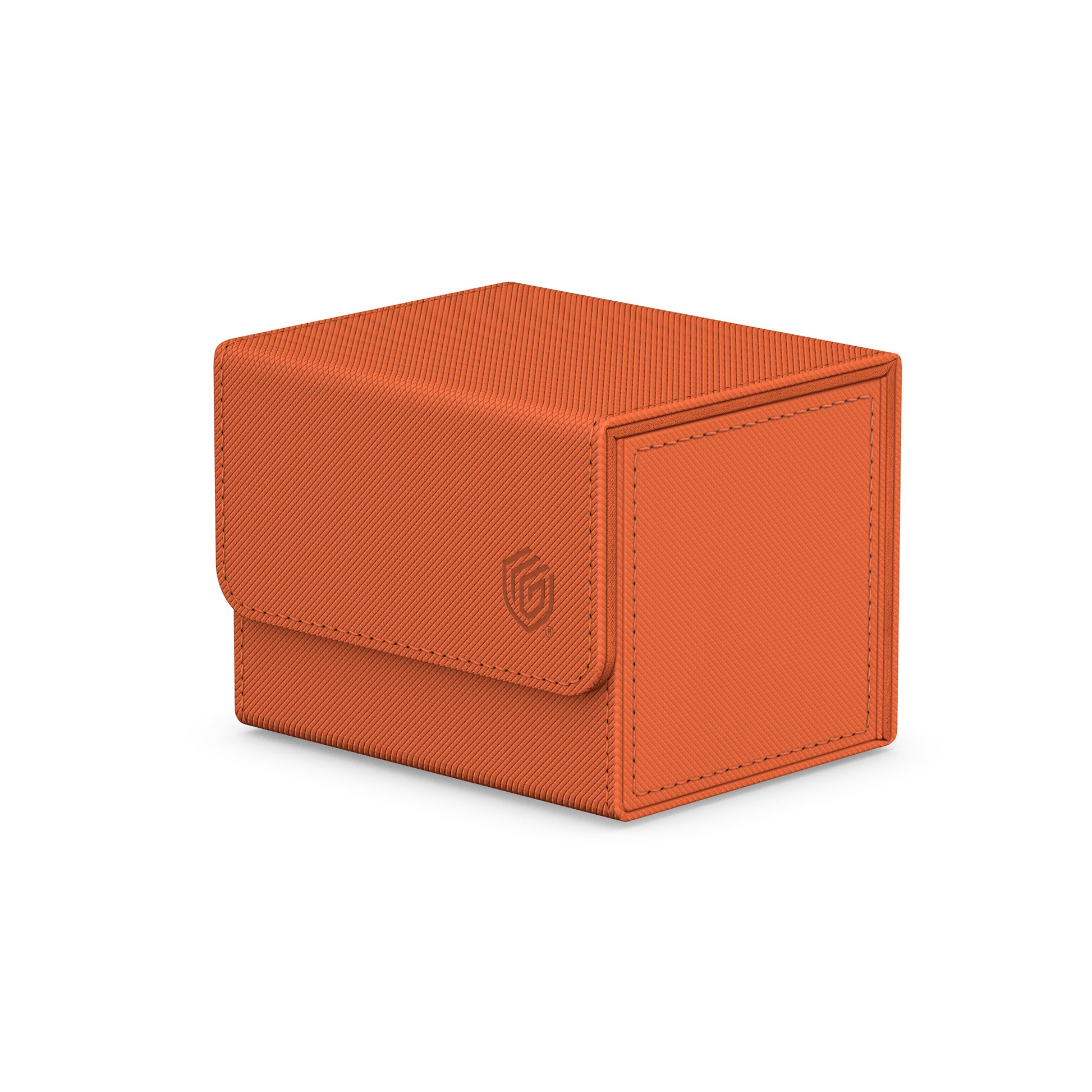 Ultimate Guard Sidewinder 100+ - Summer Edition - Peach - Peach-colored rectangular deck box with a fold-over flap and embossed logo on front panel.